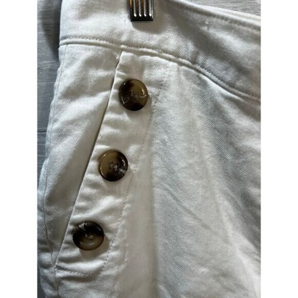 NEW Anne Klein Sailor Button Detail Crop Wide Leg Jeans Size 4 - Picture 6 of 7